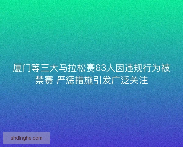 厦门等三大马拉松赛63人因违规行为被禁赛 严惩措施引发广泛关注 厦门等三大马拉松赛63人因违规行为被禁赛 严惩措施引发广泛关注