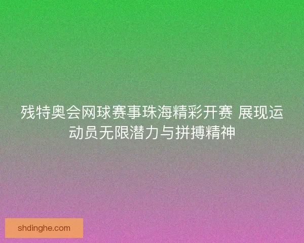 残特奥会网球赛事珠海精彩开赛 展现运动员无限潜力与拼搏精神 残特奥会网球赛事珠海精彩开赛 展现运动员无限潜力与拼搏精神